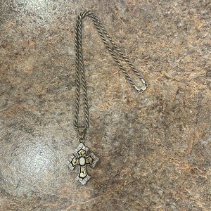 Hyo Silver opal cross necklace with 20 in change